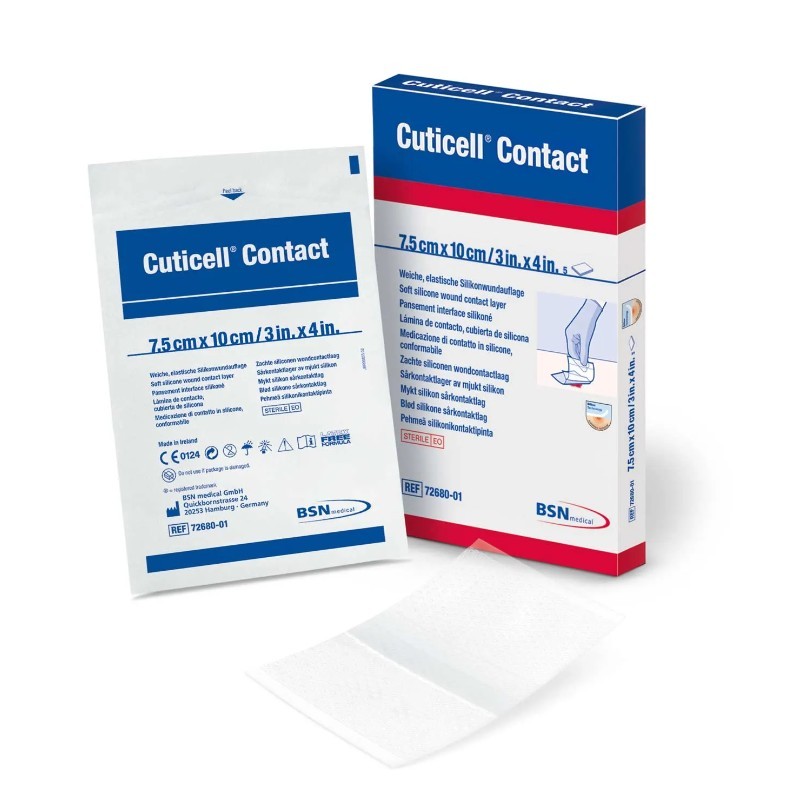 APÓSITO CONTACTO CON SILICONA CUTICELL 7,5X10cm 5u